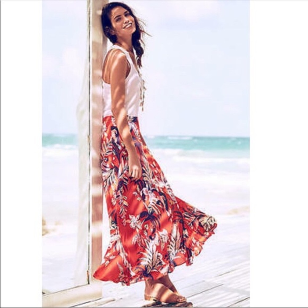 Anthro Paso Robles Silk Maxi Skirt HD in Paris